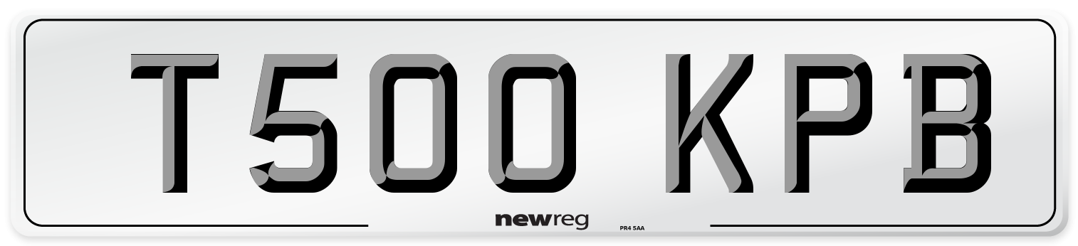 T500 KPB Number Plate from New Reg